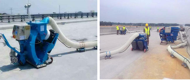 橋面拋丸機(jī)的樣機(jī)及施工現(xiàn)場 橋面拋丸機(jī)的樣機(jī)及施工現(xiàn)場